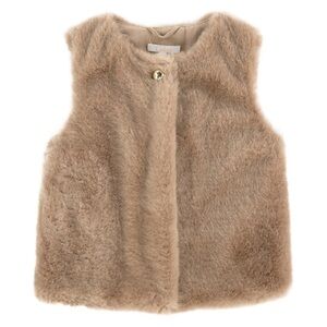 Chloe Girls Tan Faux Fur Vest
